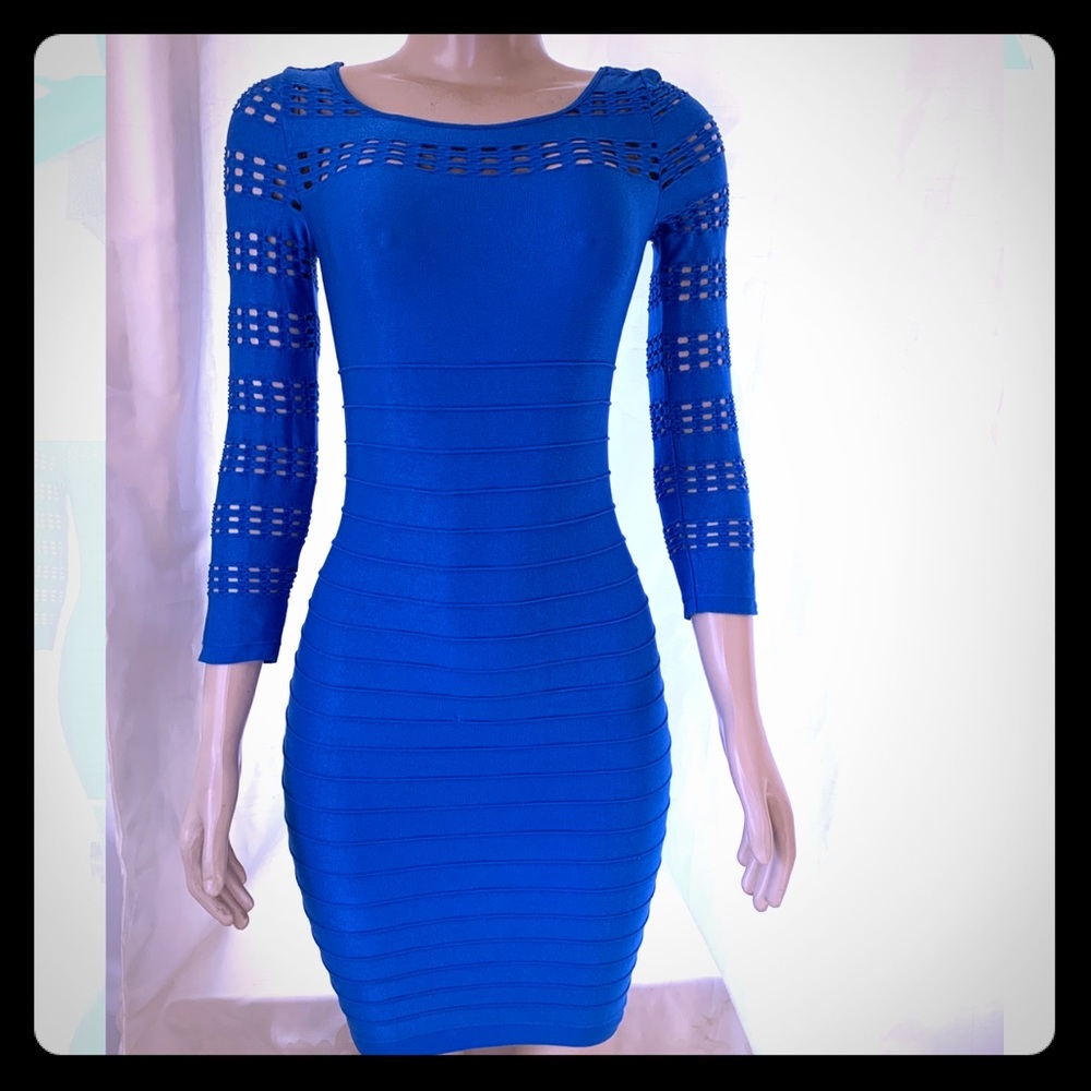 Royal 👑 Blue Bebe body con dress